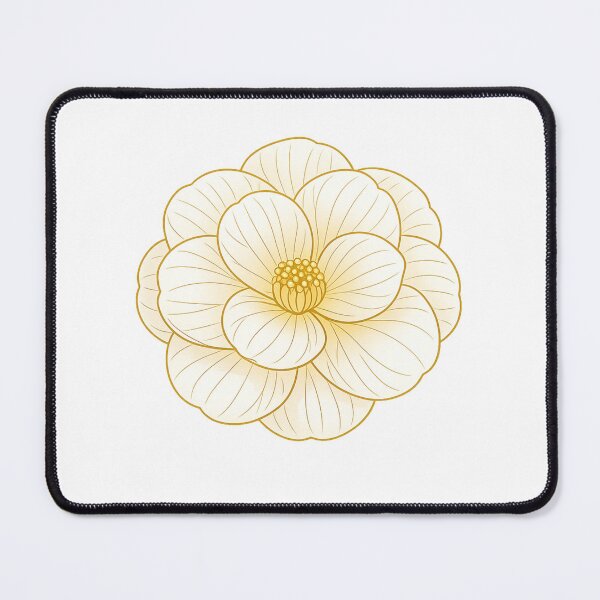 Item preview, Minimal Camellia Flower – Elegant Gold Line Botanical Illustration designed and sold by Joyfulfabric.