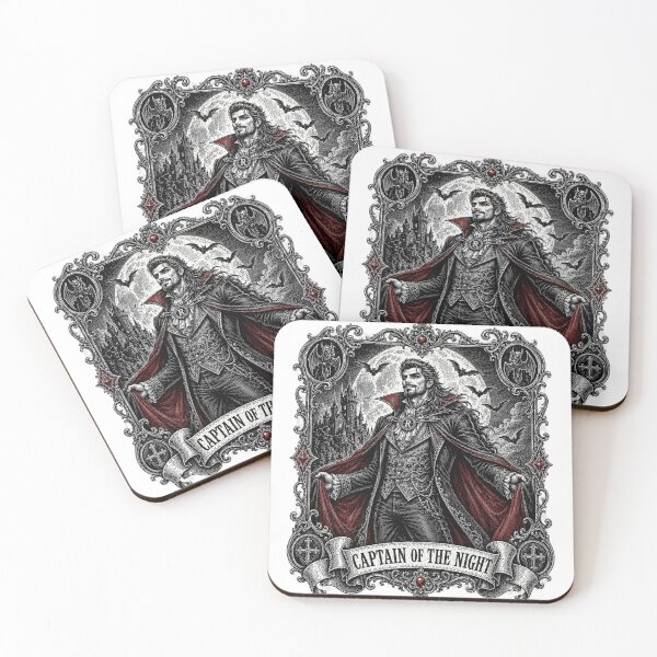 Item preview, Captain of the Night - Vampire Mullet Woodcut designed and sold by Riah Studio.