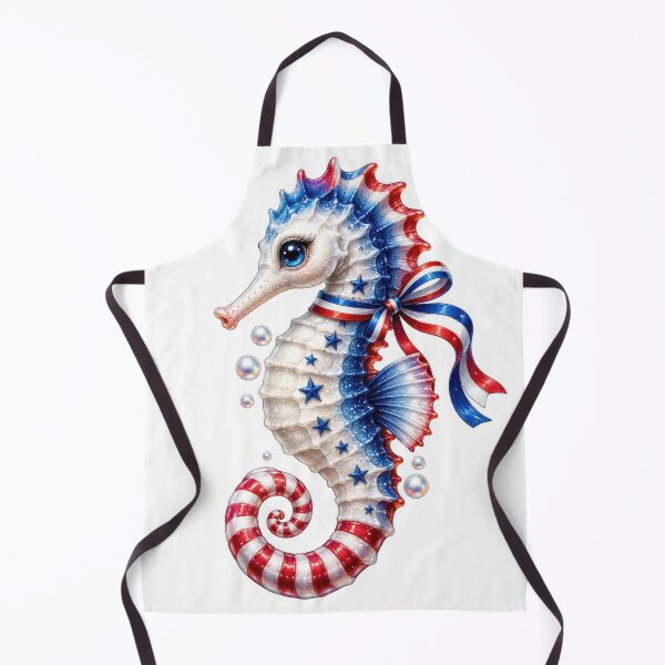 Item preview, Patriotic Seahorse Red White Blue Stars Cute designed and sold by jgvisualarts.