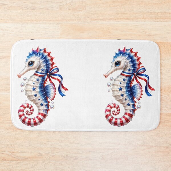Item preview, Patriotic Seahorse Red White Blue Stars Cute designed and sold by jgvisualarts.