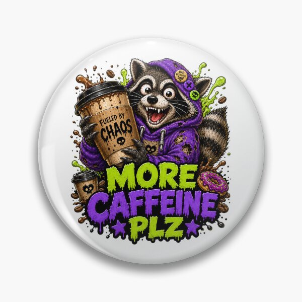 Item preview, More Caffeine Plz Raccoon designed and sold by Vitalka-uk.