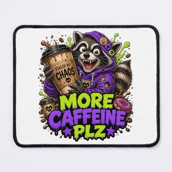 Item preview, More Caffeine Plz Raccoon designed and sold by Vitalka-uk.