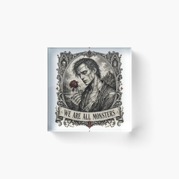 Item preview, Frankenstein - We Are All Monsters Woodcut designed and sold by Riah Studio.