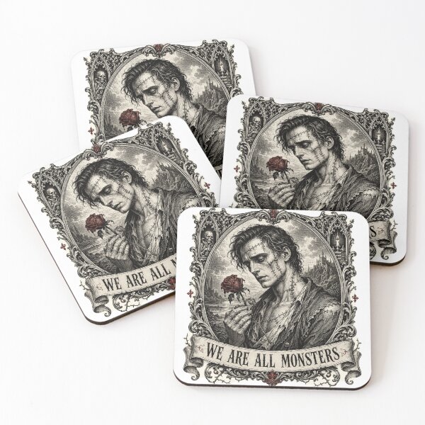 Item preview, Frankenstein - We Are All Monsters Woodcut designed and sold by Riah Studio.