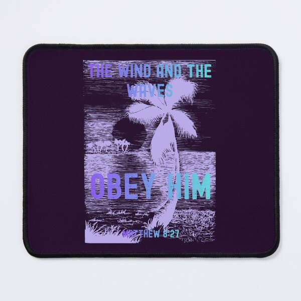 Item preview, Tropical Beach Sunset Palm Tree Paradise Wind and Waves Obey Him Matthew 8 27 designed and sold by Forevermore.