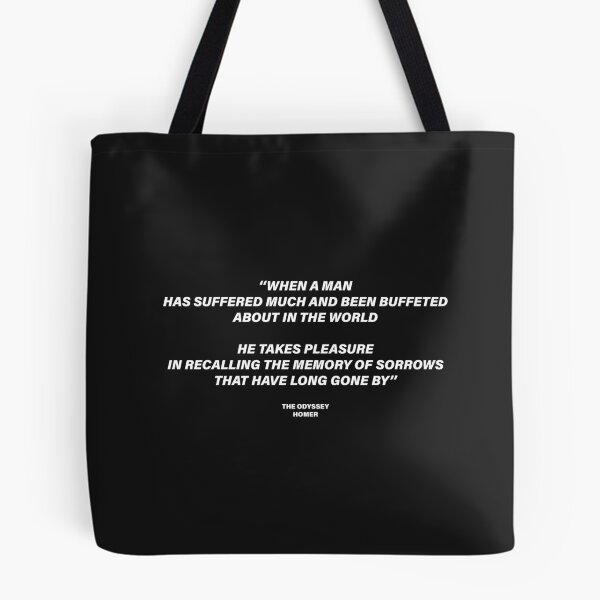 Item preview, Taking Pleasure in the Memory of Sorrows Past — The Odyssey Quote (Black Version) designed and sold by LiteraryRelics.