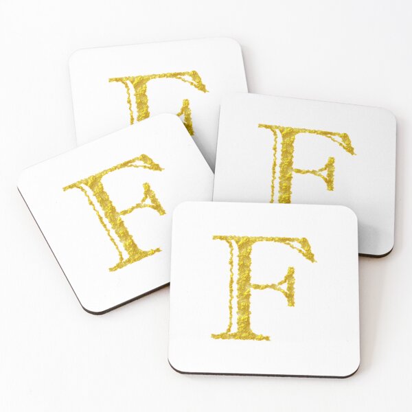 Item preview, F gold letter designed and sold by Black-White-art.