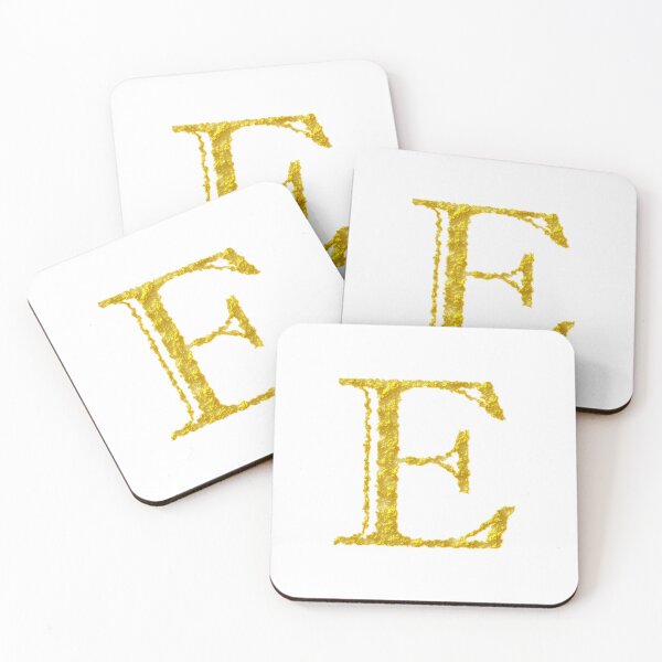 Item preview, E gold letter designed and sold by Black-White-art.