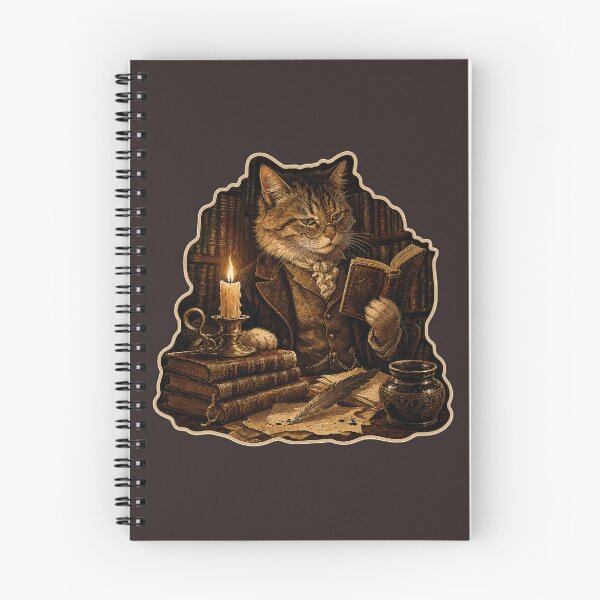 Item preview, Scholar Cat in Candlelight Library designed and sold by puredevn.