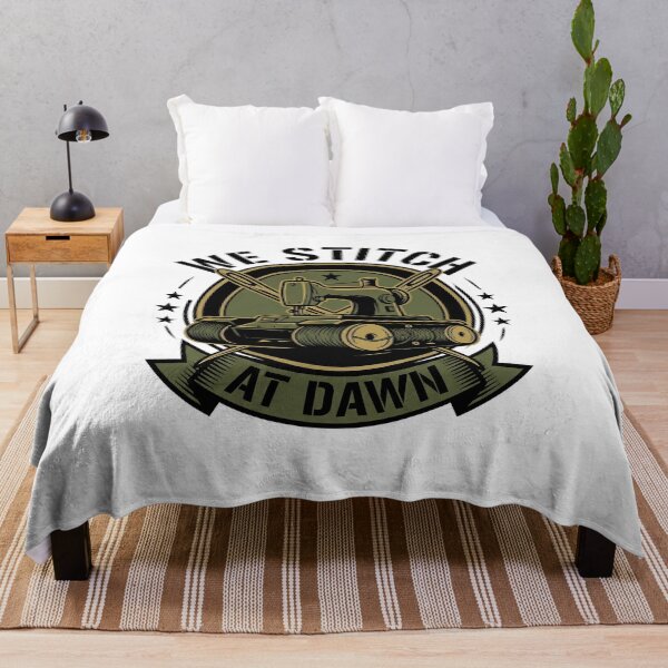 Item preview, We Stitch At Dawn Funny Sewing Machine Quilter Retro Craft Humor designed and sold by get55shirt.