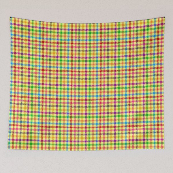 Item preview, Colorful Rainbow Gingham Plaid Design - Yellow  designed and sold by PatternTitan.