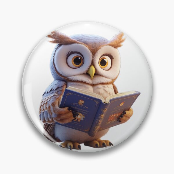 Item preview, Cute owl reading a book, cozy educational illustration designed and sold by kidoramagic.