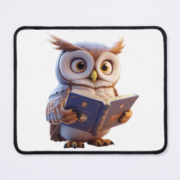 Item preview, Cute owl reading a book, cozy educational illustration designed and sold by kidoramagic.