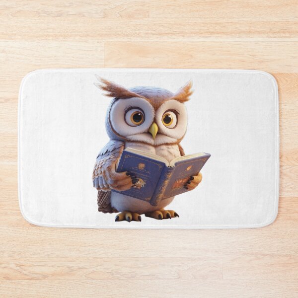 Item preview, Cute owl reading a book, cozy educational illustration designed and sold by kidoramagic.