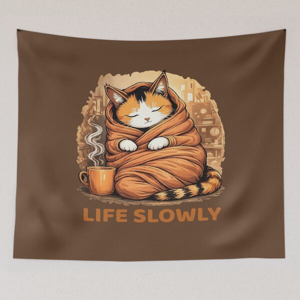 Item preview, Life Slowly: Cat, Coffee and Comfort. designed and sold by Endless7Art.
