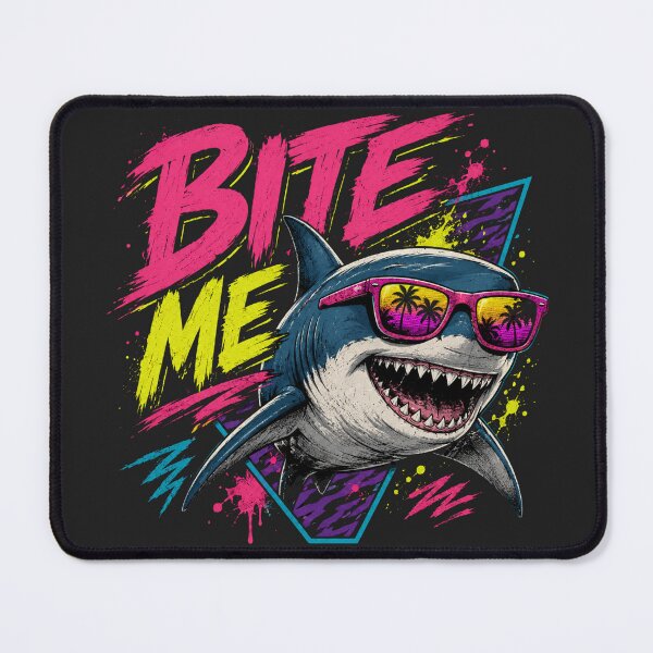 Item preview, Funny Bite Me Retro 80s Shark designed and sold by legendaryskins.