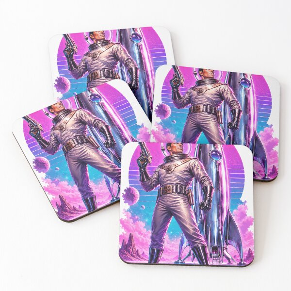 Item preview, Retro Rocketeer - Vaporwave Sci-Fi Poster designed and sold by Riah Studio.