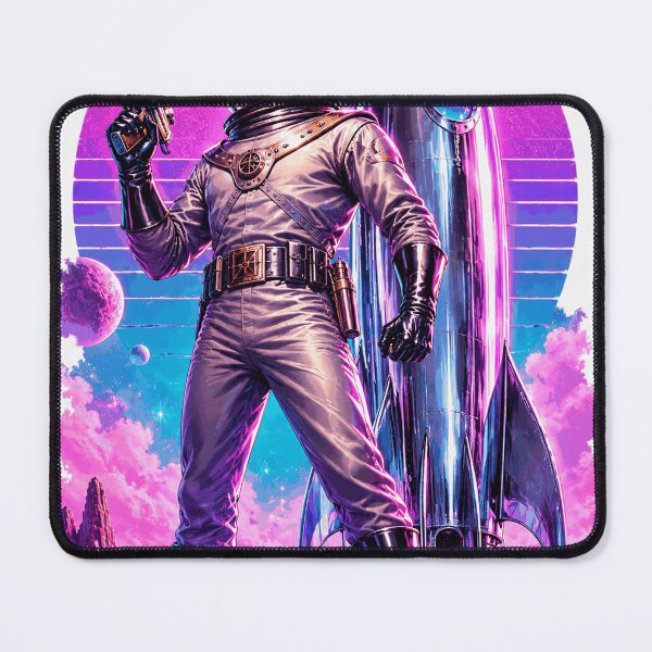 Item preview, Retro Rocketeer - Vaporwave Sci-Fi Poster designed and sold by Riah Studio.