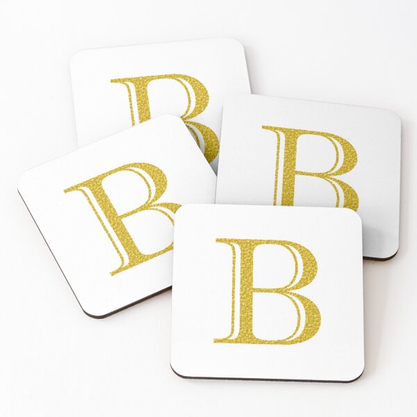 Item preview, B gold letter  designed and sold by Black-White-art.