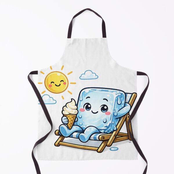Item preview, Cute ice cube in a deck chair. Fun summer motif with soft serve ice cream. designed and sold by Gletschie.