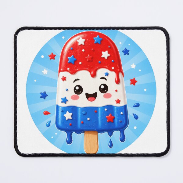 Item preview, Cute Kawaii Patriotic Popsicle Red White Blue Stars designed and sold by jgvisualarts.