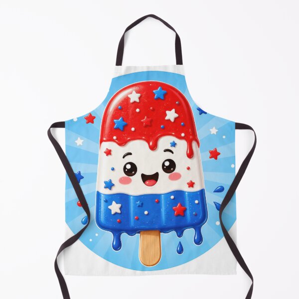Item preview, Cute Kawaii Patriotic Popsicle Red White Blue Stars designed and sold by jgvisualarts.