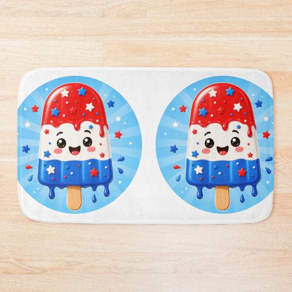 Item preview, Cute Kawaii Patriotic Popsicle Red White Blue Stars designed and sold by jgvisualarts.