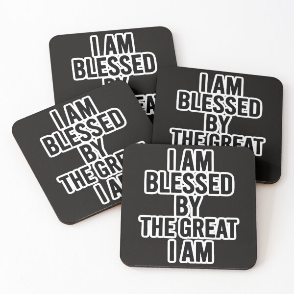 Item preview, "I Am Blessed By The Great I Am", A powerful, bold statement of faith in clean streetwear style. designed and sold by KINGDOM GOLD STUDIO.