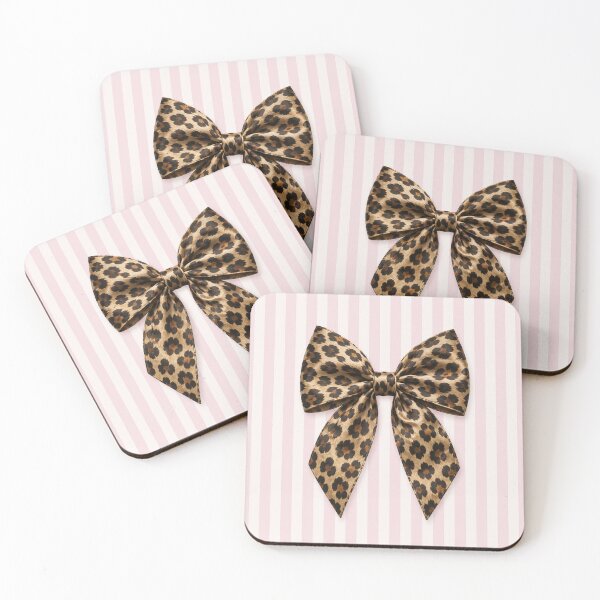 Item preview, Leopard Bow Pink Stripe Print designed and sold by Ioanna-Studio.