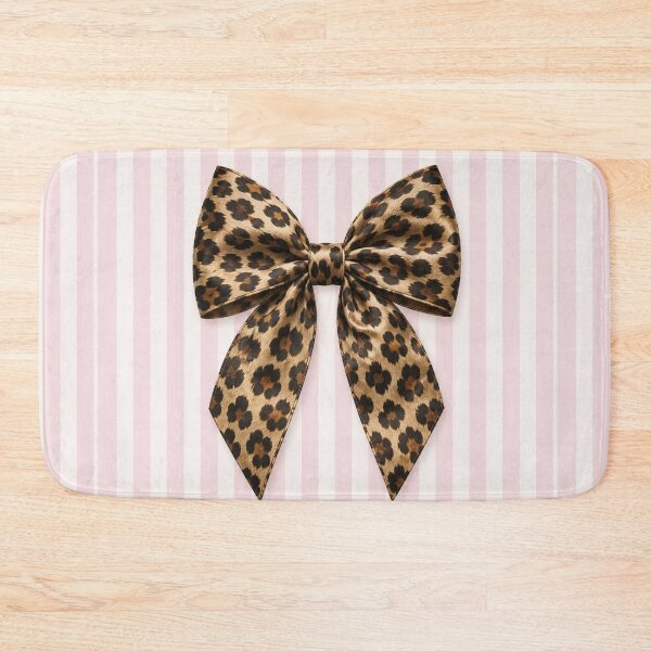 Item preview, Leopard Bow Pink Stripe Print designed and sold by Ioanna-Studio.