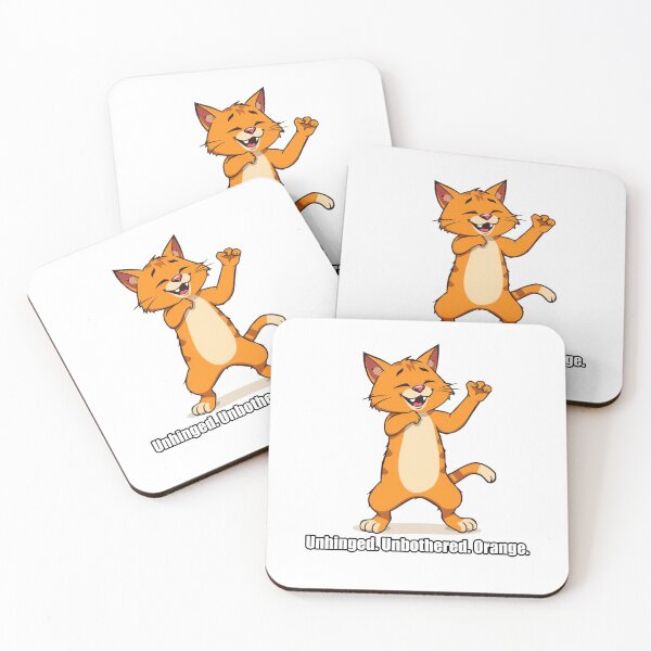 Item preview, Orange Cat Sticker - Unhinged Unbothered Orange - Ginger Cat designed and sold by pawdrops.