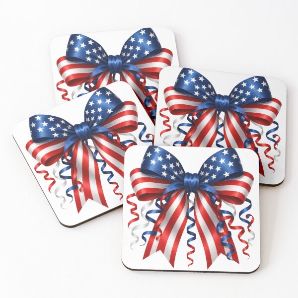 Item preview, Patriotic Bow Red White Blue Stars Streamers designed and sold by jgvisualarts.