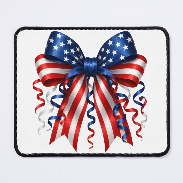 Item preview, Patriotic Bow Red White Blue Stars Streamers designed and sold by jgvisualarts.