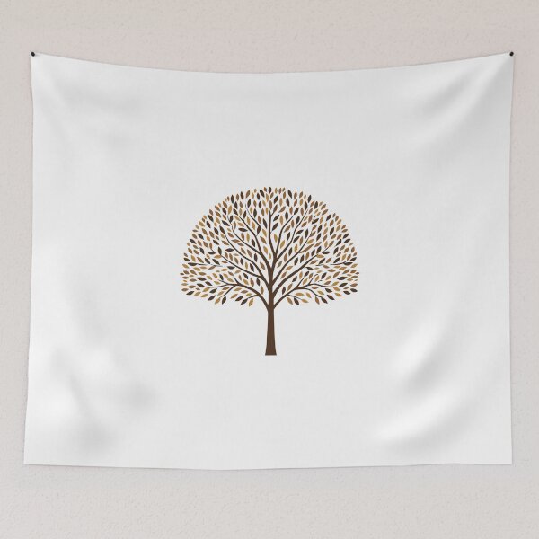 Item preview, Stylized autumn tree illustration with golden brown leaves designed and sold by Rue Market.