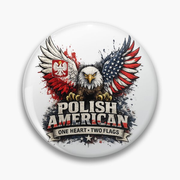 Item preview, POLISH AMERICAN ONE HEART • TWO FLAGS designed and sold by GraphicGlowTeesStore.