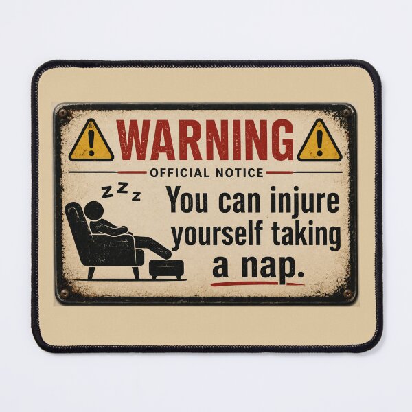 Item preview, Warning - Napping my be hazardous to your health. designed and sold by Fifty2Skidoo.