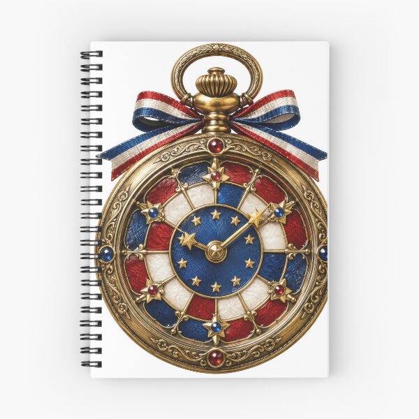 Item preview, Patriotic Pocket Watch Red White Blue Gold designed and sold by jgvisualarts.