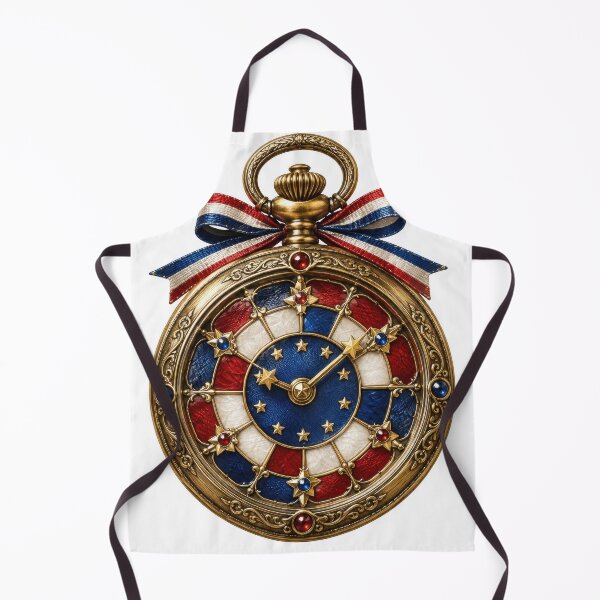 Item preview, Patriotic Pocket Watch Red White Blue Gold designed and sold by jgvisualarts.