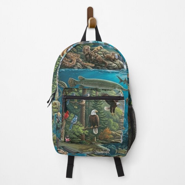 Item preview, North American Wildlife Forest River Ecosystem Art designed and sold by thechoice1.