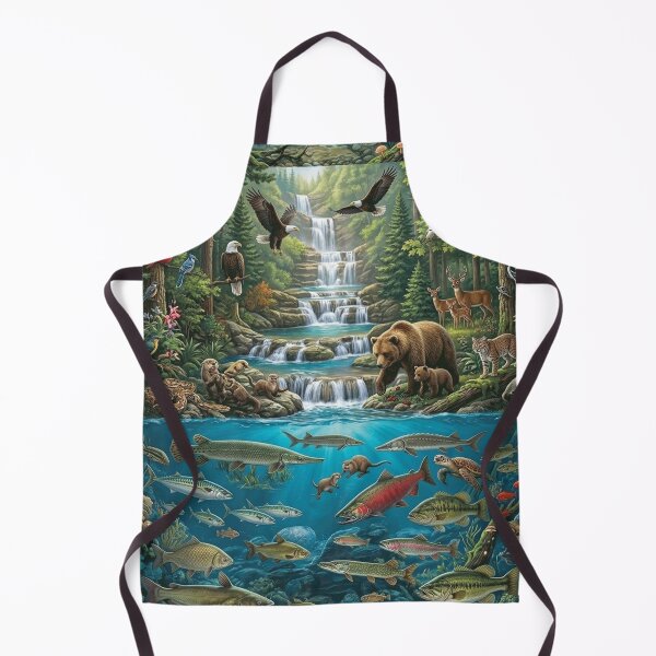 Item preview, North American Wildlife Forest River Ecosystem Art designed and sold by thechoice1.