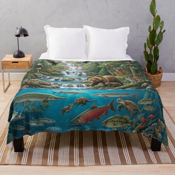 Item preview, North American Wildlife Forest River Ecosystem Art designed and sold by thechoice1.