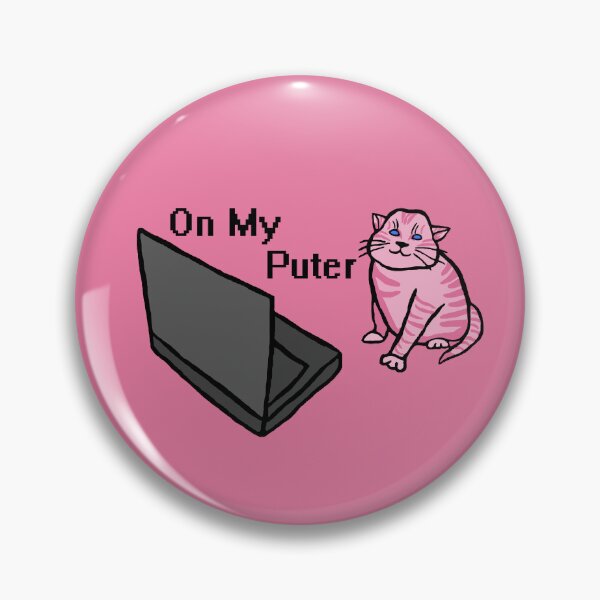 Item preview, On My Puter Funny Computer Pink Tabby Cat Meme designed and sold by CDPrintsDesigns.