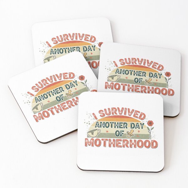 Item preview, I Survived Another Day of Motherhood – Funny Retro Mom Life Design designed and sold by PlumArtDesign.