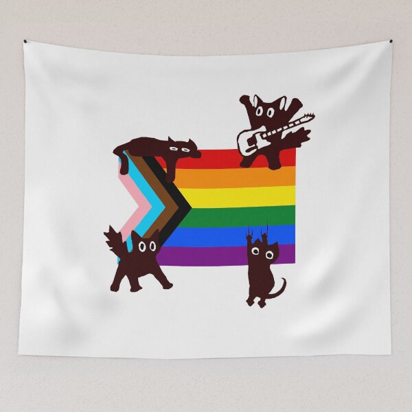 Item preview, LGBTQ Flag Cats designed and sold by Tillscreativ.