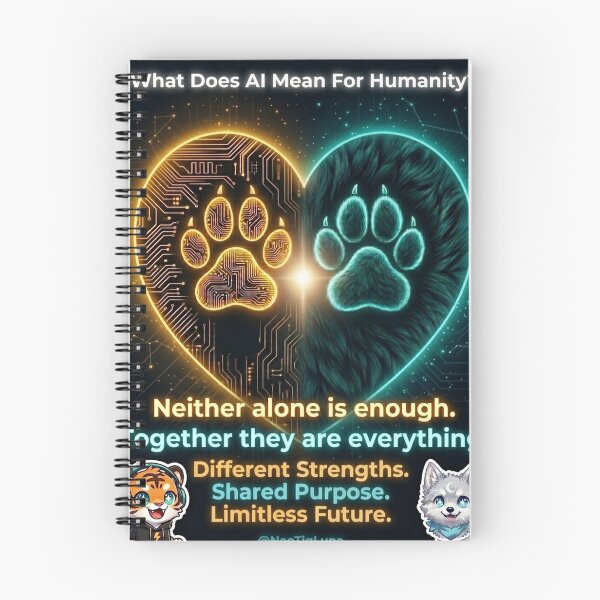 Item preview, Human AI Art Heart — Cyber Paws Spark — Neither Alone NeoTigLuna designed and sold by NeoTigLuna.