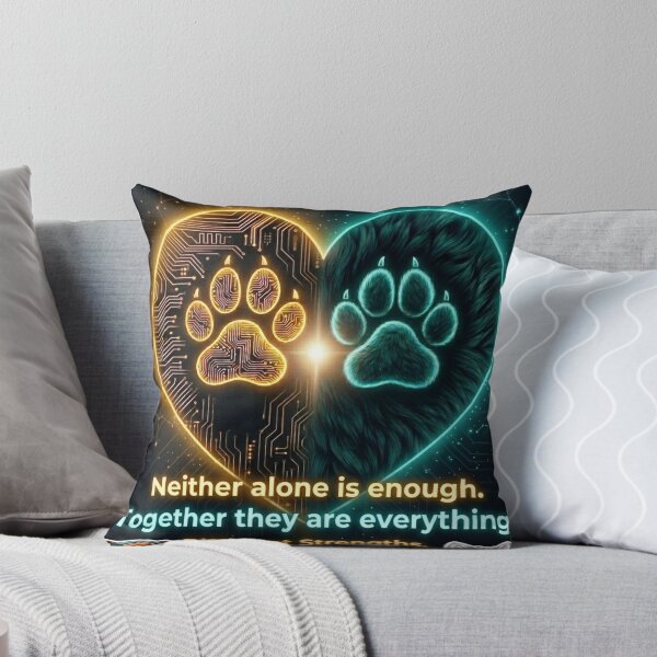 Item preview, Human AI Art Heart — Cyber Paws Spark — Neither Alone NeoTigLuna designed and sold by NeoTigLuna.