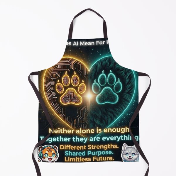 Item preview, Human AI Art Heart — Cyber Paws Spark — Neither Alone NeoTigLuna designed and sold by NeoTigLuna.