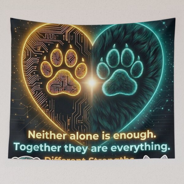 Item preview, Human AI Art Heart — Cyber Paws Spark — Neither Alone NeoTigLuna designed and sold by NeoTigLuna.