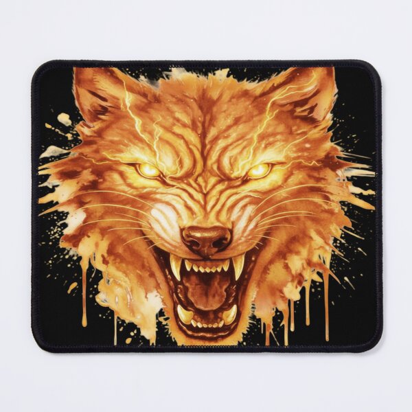Item preview, Cosmic Wolf Fire Gold Guardian – Spirit Animal of Power designed and sold by KingofHearts25.