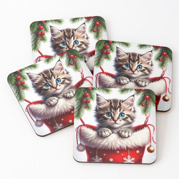 Item preview, Little Kitten Christmas Stocking Moment designed and sold by Cute Animals And Royal Art.